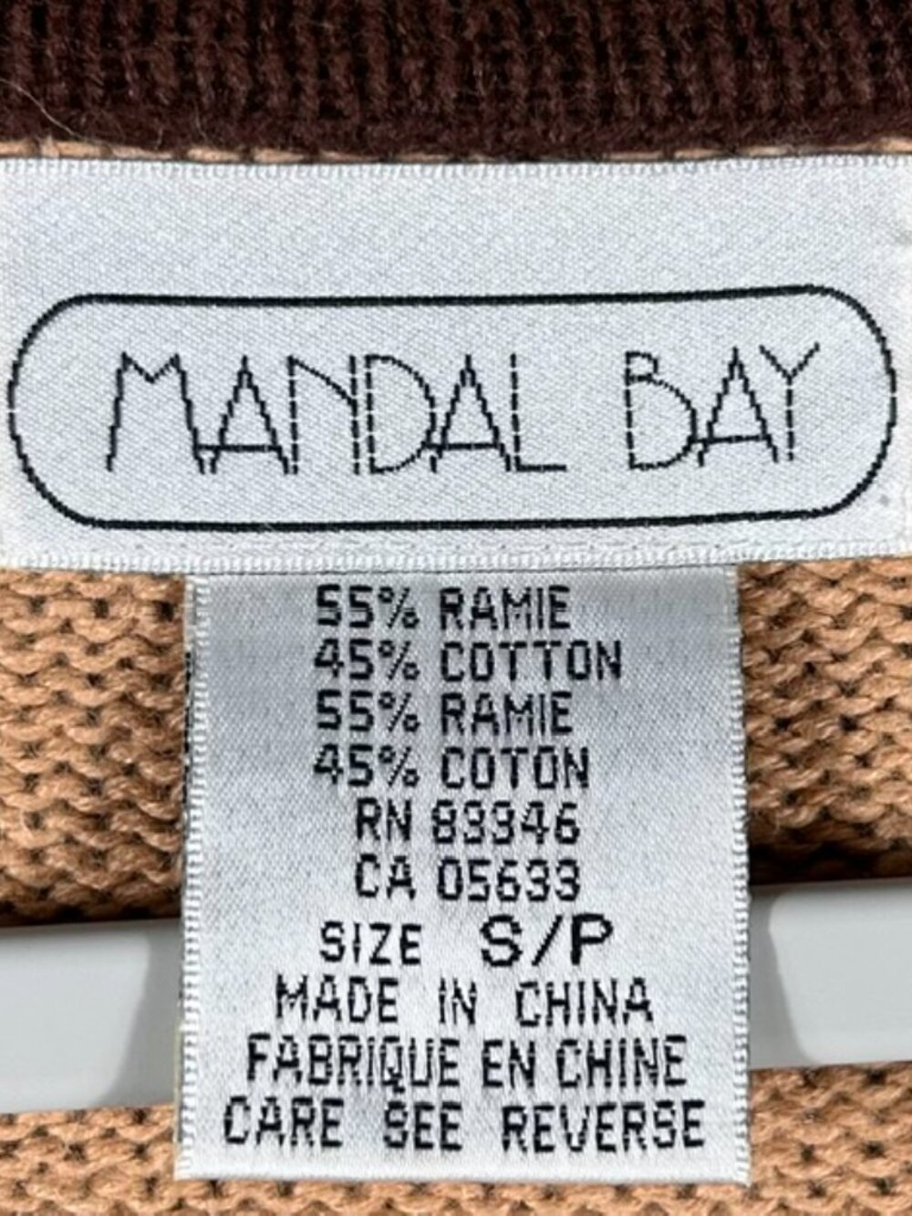Vintage Mandal Bay Poodle Cardigan Womens Sz Small Tan Faux Fur Button Down - Picture 2 of 9